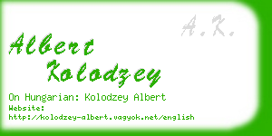 albert kolodzey business card